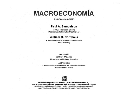 Paul Anthony Samuelson, William D. Nordhaus: Macroeconomia - 16b (Paperback, Spanish language, McGraw-Hill Companies)