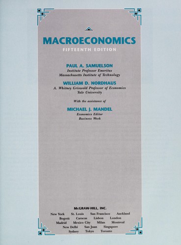 Paul Anthony Samuelson: Macroeconomics (1995, McGraw-Hill)