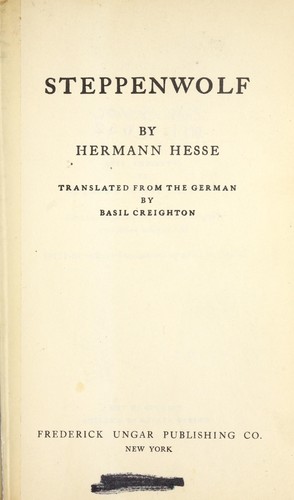 Hermann Hesse: Steppenwolf. (1957, Ungar)